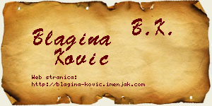 Blagina Ković vizit kartica